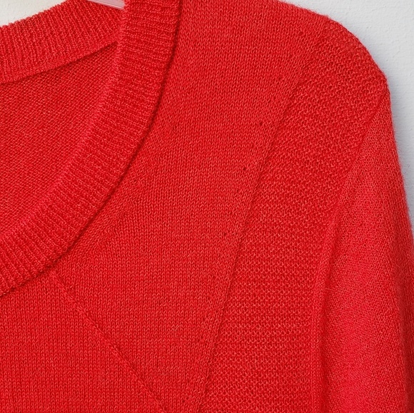 Lafayette 148 Asymmetrical Red/Orange Sweater - S - Picture 6 of 8